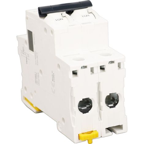 Disjoncteur miniature bipolaire, commande, isolation, protection contre les courts-circuits et les surcharges, interrupteur pneumatique AC400V 6A (1/5)