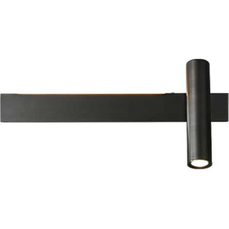 Barra - Lámpara de pared LED moderna y elegante, color negro, 30 cm - Derecha (1/5)