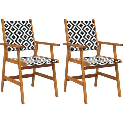 Lot de 2 Chaises de jardin et de camping, Chaises de relaxation, Bois d'acacia solide OIB2779E (1/5)