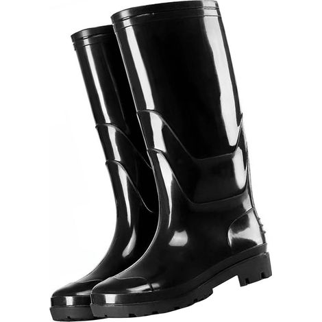 Bottes de pluie pour hommes, imperméables, antidérapantes, résistantes à l'usure, ergonomiques, équipement de protection pour le travail, bottes hautes, taille 44 (28 x 38 x 10,5) (1/5)
