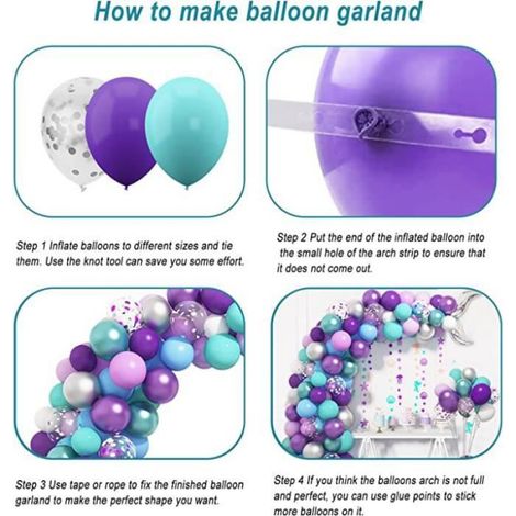 Guirlande d'arc - Violet - 131 pcs - Métallique - Latex - Confettis (1/4)