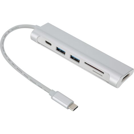 Ce hub USB-C est doté de deux sorties HDMI 4K, d'un adaptateur multiport pour la connexion à des écrans haute résolution et permet un transfert de données ultra-rapide sur les MacBook, Surface et ordi