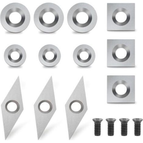 12-teiliges Hartmetall-Drechselwerkzeugset, Hartmetall-Drechselröhren, Hartmetall-Wendeschneidplatten, runde Hartmetall-Schneidplatten (12) (1/5)