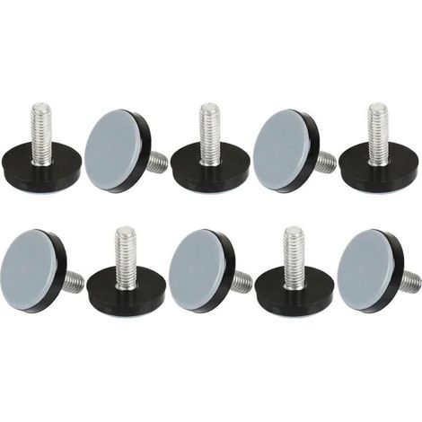 10 Pièces Patins pour Meubles Ø 20mm, Patin Chaise Glisseurs Ronds avec Vis M6, Protection de Sol pour Parquet et Carrelage, Pieds Réglables pour Canapé, Table et Bureau, Réduction du Bruit (1/5)