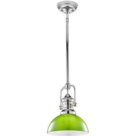 Lampada a sospensione industriale nichel verde E27 Jupiter (1/5)