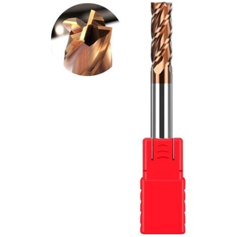 VHM-Schaftfräser mit Hartmetallspitze, AlTiN 55 HRC-Beschichtung, 4 Schneiden, Bohren, Fräsen, Einstechfräsen, CNC, Wolframkarbid (5 mm)