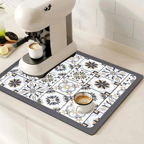 Tapis Égouttoir Vaisselle 60 x 40 cm, Absorbant Design Cuisine (1/5)