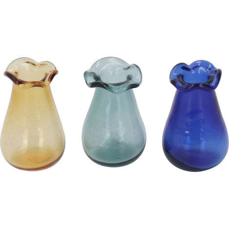 Ensemble de 3 vases en verre pour maisons de poupées, vases miniatures, accessoires de décoration pour maisons de poupées, type B (1/5)