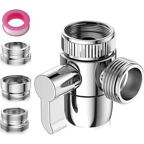 Allecto 3-Wege-Wasserhahn-Umschaltventil 3-Wege-Armaturen Langlebig und elegant Verchromt Armaturen für Küche und Bad Passend für M22 M2 (1/5)