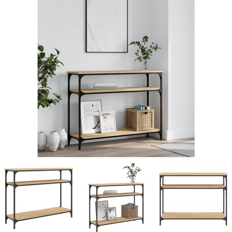 The Living Store Konsolentisch Sonoma-Eiche 100x29x75 cm Holzwerkstoff - Beistelltische (1/5)