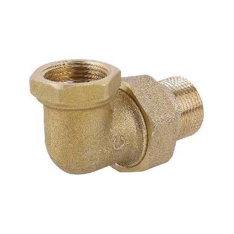 RACCORD COURBÉ EN 3 PIÈCES MF AVEC JOINT TORIQUE EN LAITON JAUNE Dimension : 3/4"