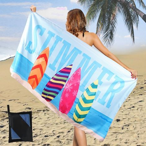 Serviette de Plage en Microfibre Anti Sable - Grande Serviette de Plage - Serviette de Plage Femme - Serviettes de Bain Douces et à séchage Rapide,160x80cm. (L005) (1/5)
