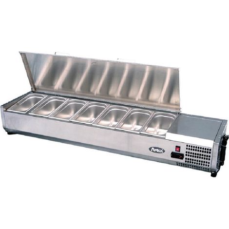 Saladette Réfrigérée à Poser - Couvercle Inox - Bacs GN 1/3 - 1200 à 2000 mm - Atosa