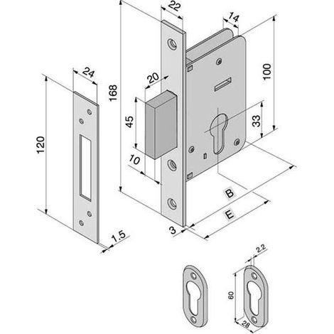 Serrure pour bois Inf. 020.50.00.04Be Welka