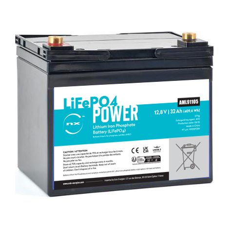 NX - Batterie Lithium Fer Phosphate NX LiFePO4 POWER UN38.3 12.8V 32Ah M6-F