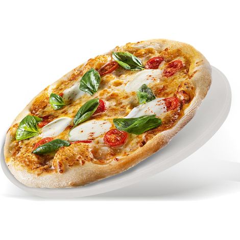 Pierre à pizza pour four et barbecue – Pierre ronde en cordiérite, résistante à la chaleur et durable – Idéale pour la cuisson des pizzas, du pain et des pâtisseries, pour barbecue à gaz, poêles (1/5)