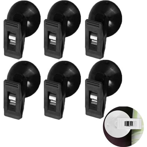 6er-Pack Duschvorhangclips mit Saugnapf (40 mm) – Blau (1/5)