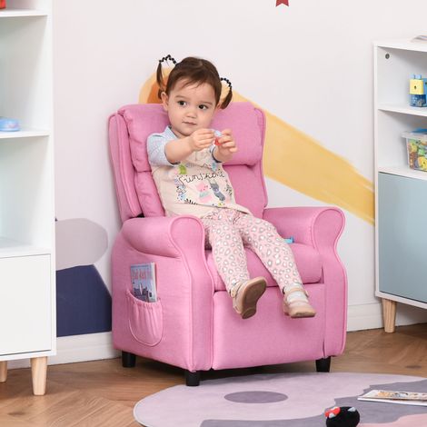 Divano per bambini, poltrona per bambini con poggiapiedi, braccioli, schienale regolabile, reclinabile, divano per bambini, sedia, lettino, divano per bambini per bambini e bambine dai 3 ai 5 anni, ro (1/5)