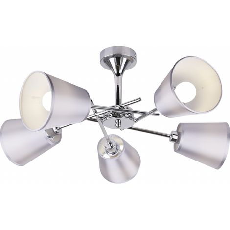 Lampadario Candellux VOX 35-70630 cromo 5xE14 tessuto