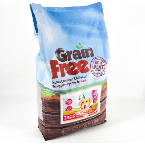 CROCCHETTE PERAGA GRAIN FREE PER CANE ADULTO TAGLIA GRANDE 12KG TACCHINO (1/4)