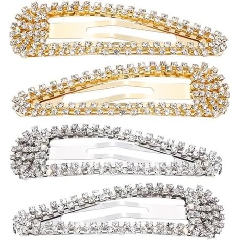 Fermagli per capelli, confezione da 4 fermagli per capelli con strass, fermagli per capelli in metallo, fermagli per capelli da donna, per tutti i giorni e per il lavoro (1/4)