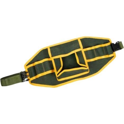 Cinturón de herramientas multifuncional de lona verde para bricolaje, carpintería y fontanería. (1/3)