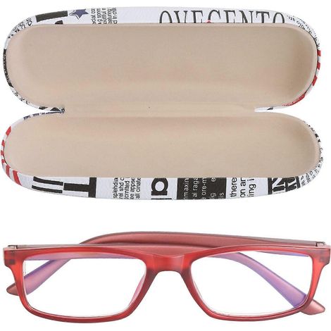 Lesebrille mit Blaulichtfilter, hohe Transparenz, kratzfest, leicht und komfortabel, auch für Senioren geeignet, Rot +100YMMR (1/5)