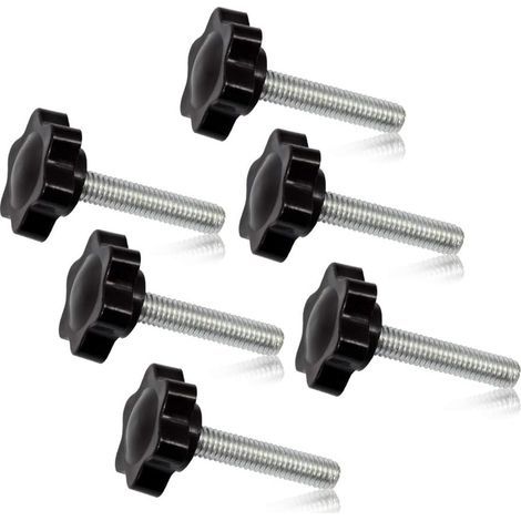 Lot de 6 boutons à vis de serrage M6 x 30 - Forme hexagonale prune - Filetage métrique (1/5)
