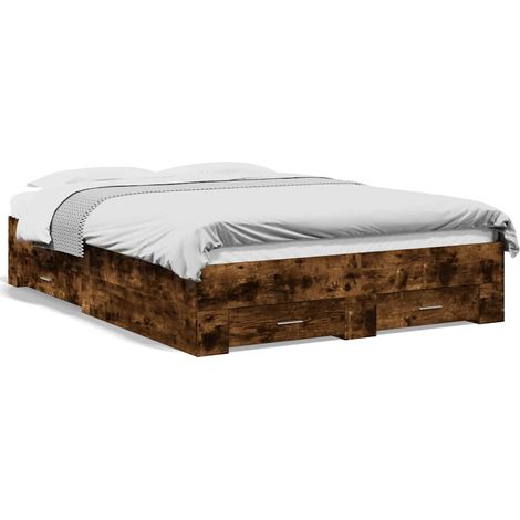 Maison Exclusive - Cama con cajones madera de ingeniería roble ah (1/5)