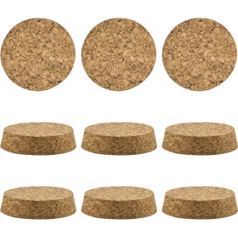 Bouchon Liège Bois - Lot 10 - Naturel Conique - Scellage Vin Verre - Cuisine Extérieur - 49,5x54x12,8mm (1/5)