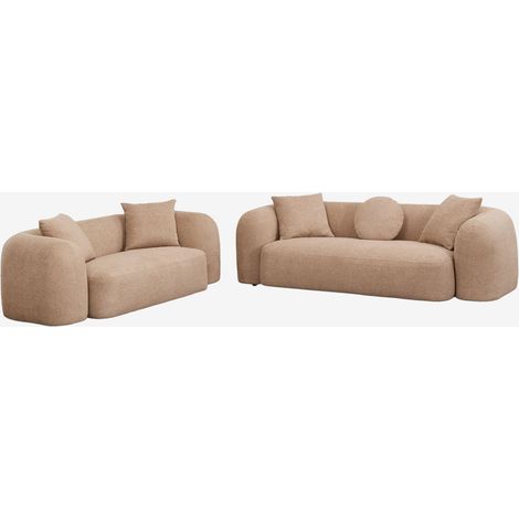 SKLUM Wohnzimmerset mit 3-Sitzer-Modulsofa und 2-Sitzer-Sofa aus Coco-Chenille                                    (1/5)