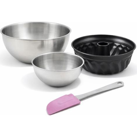 Set de 4 ustensiles de pâtisserie moule à gâteaux bols et spatule Black metallic Black mettallic Zenker Black mettallic (1/5)