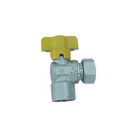Rubinetto gas squadra f con bocchettone 1/2" x 1/2"  dn 10