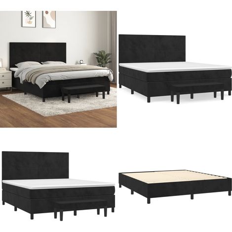 Boxspringbett mit Matratze Schwarz 160x200 cm Samt - Matratze - Samt (1/5)