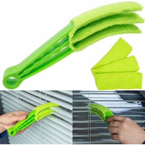 green Cleaning brush for blinds, blinds and slats, compact household brush, cleaning brush for blinds, cleaning brush for slats, dust brush (1/5)