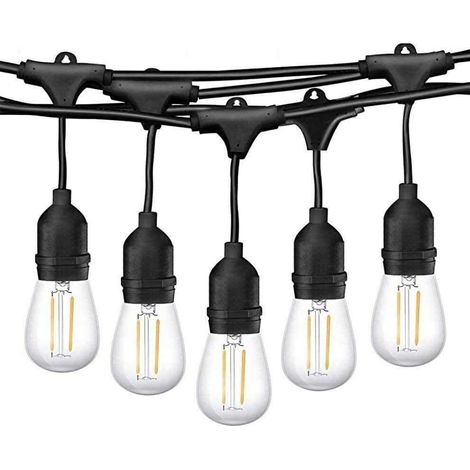 Catena luminosa da esterno corda di luci catenaria 10 metri prolungabile con 10 portalampada E27 lampadine non incluse