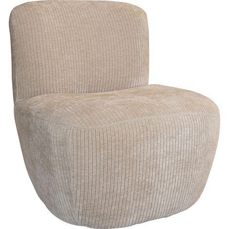 Fauteuil en tissu bouclette et structure en bois, COME (1/5)