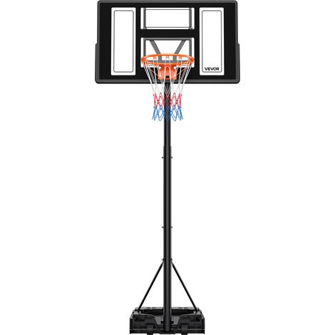 VEVOR Panier de Basket-ball sur Pied Hauteur Reglable de 1,35 a 3,05 m, But de Basketball Mobile avec Roues, Systeme de Cerceau Panneau et Filet pour Basket, pour Terrasse Exterieur Interieur