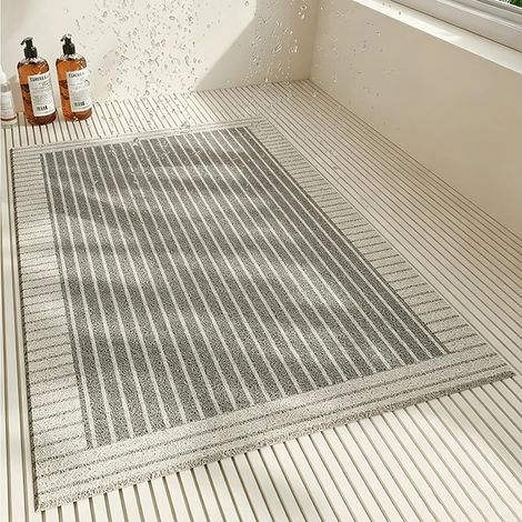 Tapis de Douche antidérapant 80x120 cm Tapis antidérapant Douche de Style Moderne en PVC Doux et Confortable avec Trous de Drainage, Haute perméabilité à l'eau, adapté aux Zones humides (1/5)