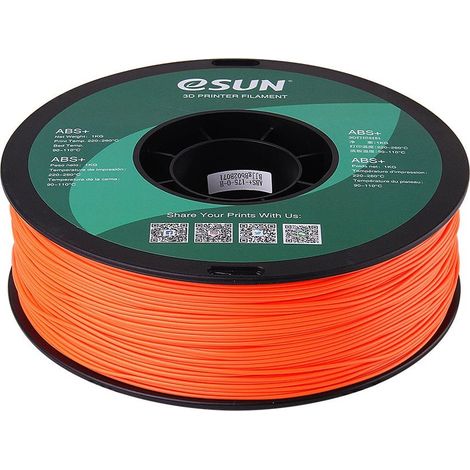 eSUN ABS+ Filament, 1.75mm, 1000g eSUN ABS+ Filament 1.75mm 1000g Orange (1/3)