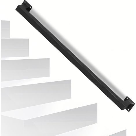 TolleTour Ringhiera per scala a muro Corrimano per scala nero Rivestimento parapetto Lunghezza 80 cm Realizzato in metallo Interno Esterno