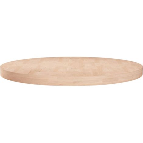 Dessus de table rond Ø60x4 Bois de chêne massif non traité (1/4)