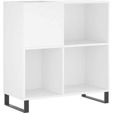 Armoire à disques - Meuble disques de rangement blanc 84,5x38x89 cm bois d'ingénierie fr149 - Maison La Vie