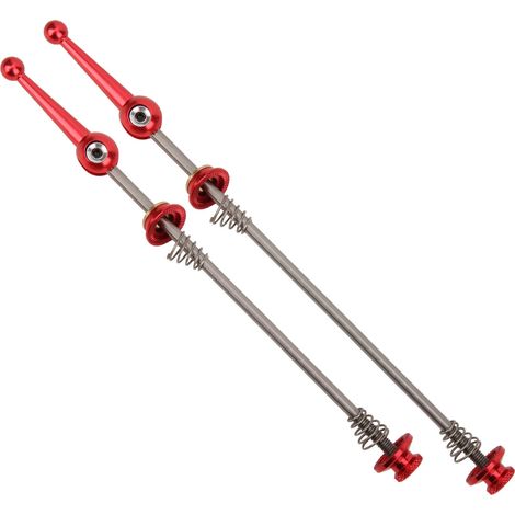 Levier à dégagement rapide pour vélo de montagne, axe en titane, jeu de roues pliant rouge alliage de titane (1/5)