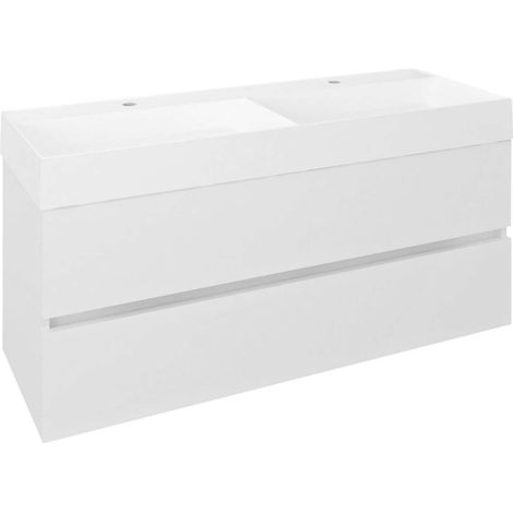 Sapho Odetta - Mobiletto lavabo, 118x50x44 cm, bianco lucido DT120-3030 (1/5)