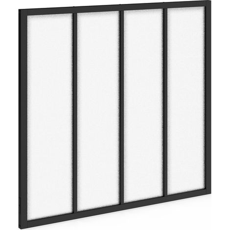 Verrière atelier 4 vitrages L. 116 x H. 108 cm en métal noir et verre trempé givré (1/5)