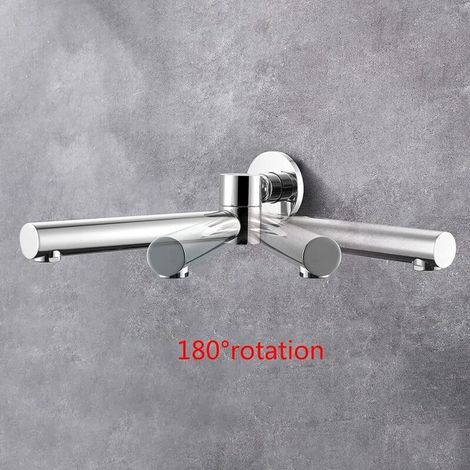 ALLIANDISBec de Baignoire Rotation à 180° Bec Déverseur pour Baignoire Laiton Robinet de Buse Ronde Pliable Bec Bain Déverseur Mural Robinet de Bec pour Baign (1/3)