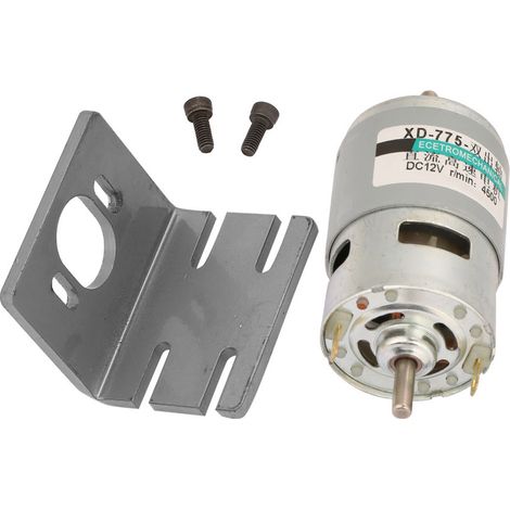 Moteur DC 50W 12V 4500RPM Double Arbre Haute Puissance Grand Couple avec Support 775 (1/5)