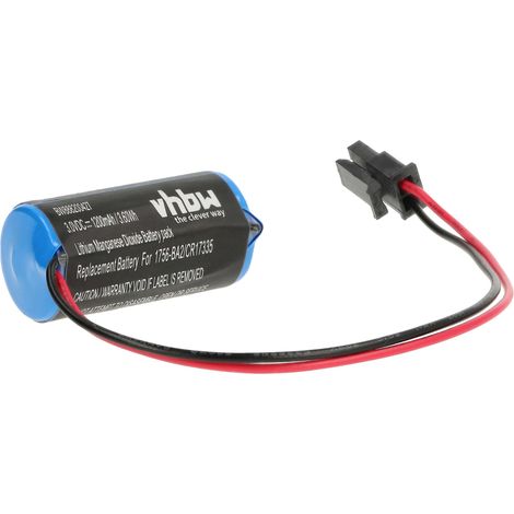 vhbw Battery compatible with Allen Bradley ControlLogix 5563, ControlLogix 5564, Series B 1756-L61S Industrial Controller (1200mAh, 3 V, Li-MnO2)