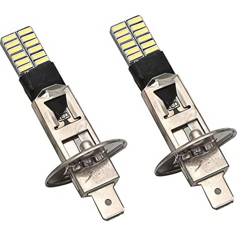 2 bombillas LED antiniebla H1 blancas de 6000 K, bombillas para faros delanteros Baceyong H1, bombillas SMD de luz de cruce alta para lámpara de vehículo (1/5)